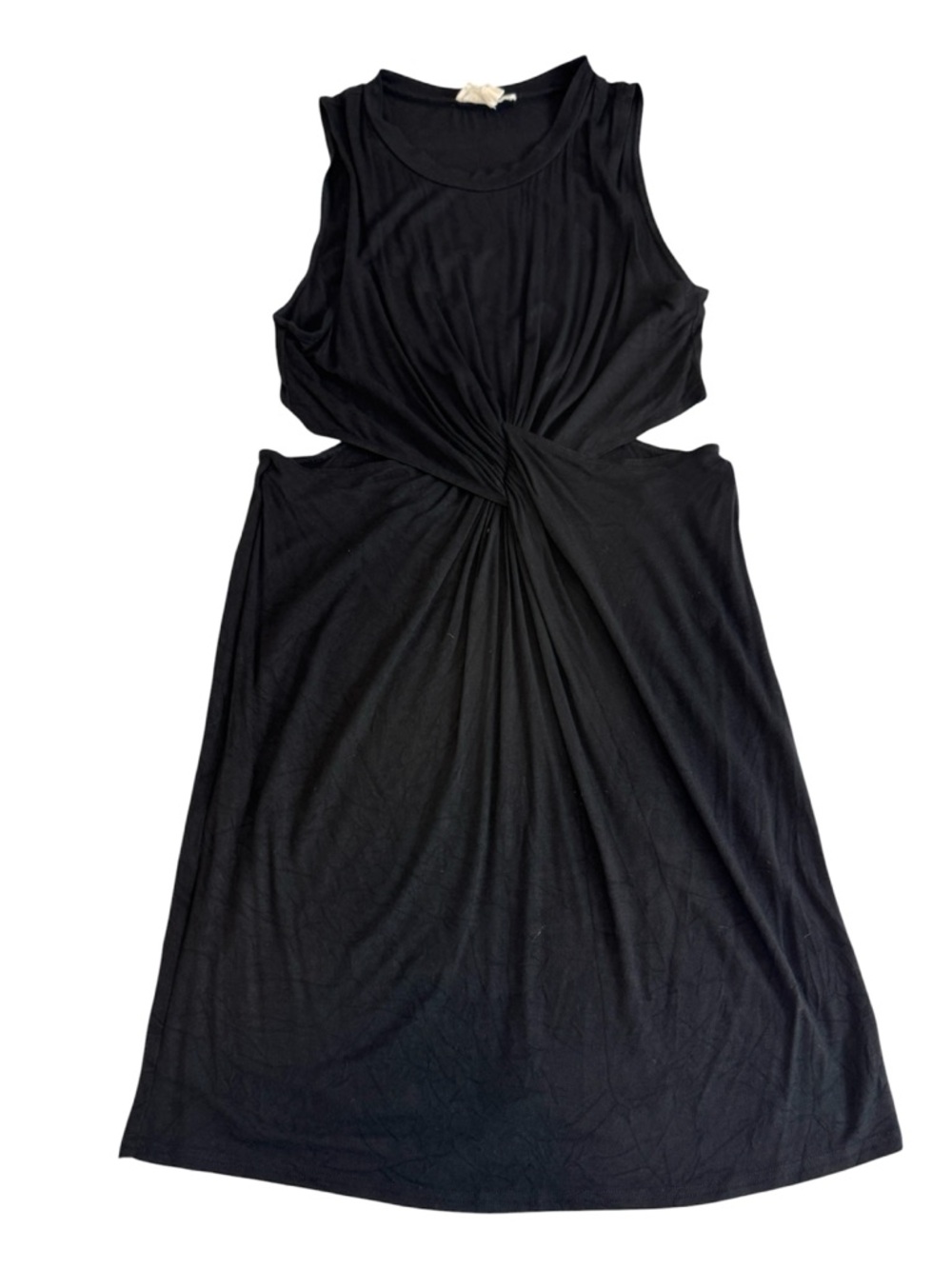 Love Riche Twist-Front Sleeveless Cut Out Dress Size L Black Cocktail Whimsigoth
